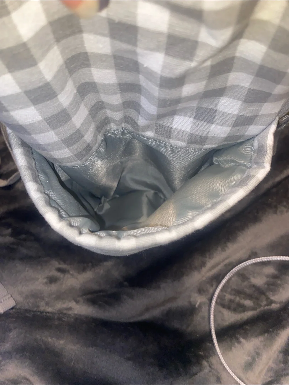Carter's Gray and White Gingham Diaper Backpack